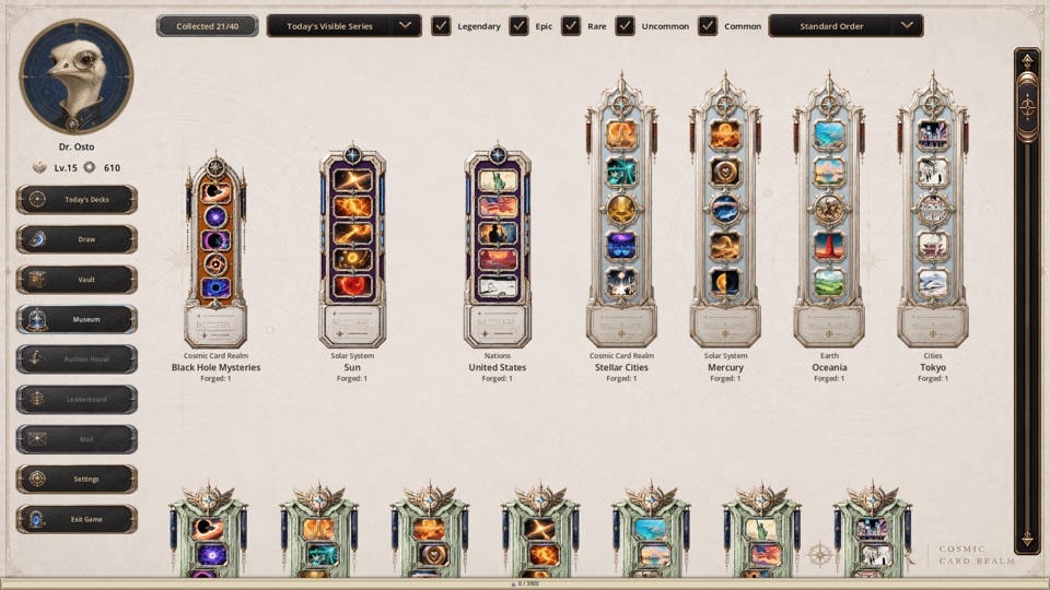 Browse completed Relics and the collections you are building.